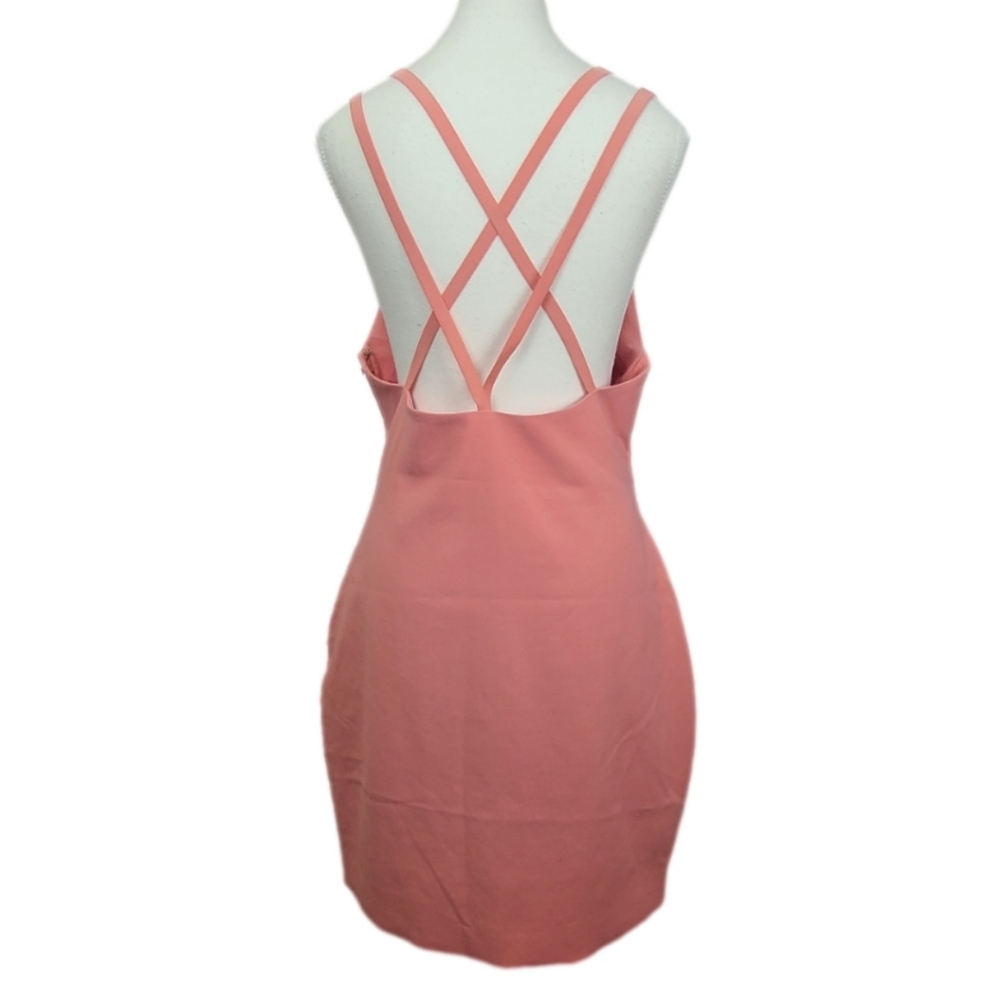 Elizabeth & James pink strappy v-neck midi pastel NWOT dress, sz 12 (PTP 16.5") - Picture 2 of 8